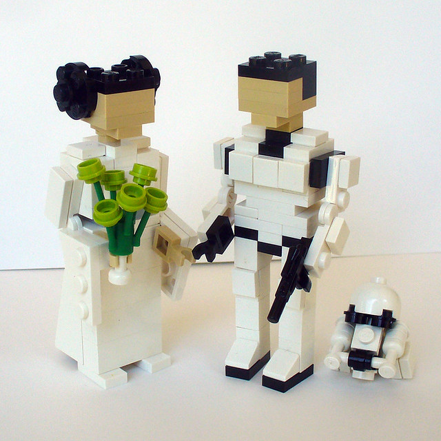 Leia and Stormtrooper Wedding Cake Topper 3