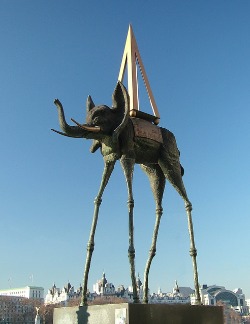Salvador Dali's Space Elephant dominates the scene as it towers over the 