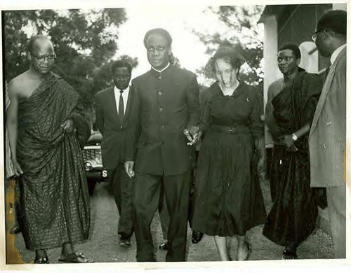 Kwame Nkrumah escorts Shirley Graham DuBois at the funeral of WEB DuBois in Ghana, August 1963. by Pan-African News Wire File Photos