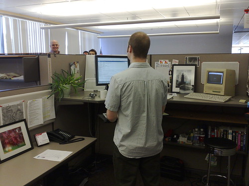 Man standing at desk
