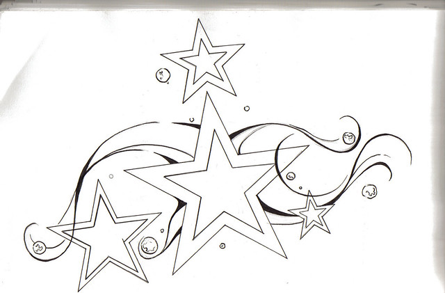 Star back piece outline
