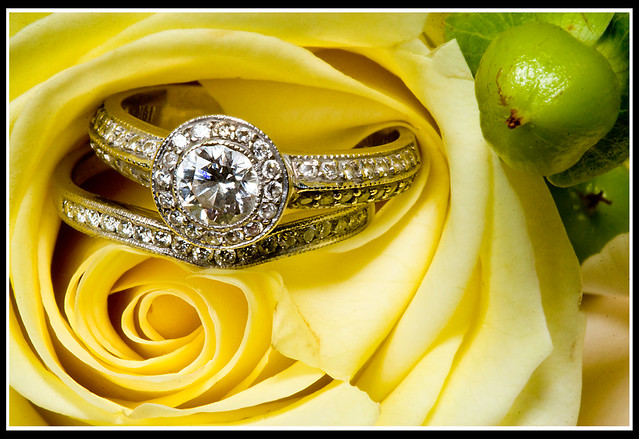 a photo of the brides engagement ring at a recent wedding I photographed