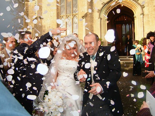 Confetti storm wedding send off