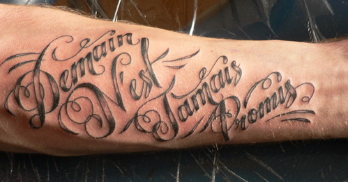 Script Tattoos on French Script Tattoo