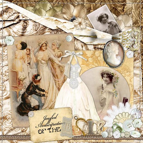 Victorian Wedding digital scrapbooking page 3 this vintage photograph is of