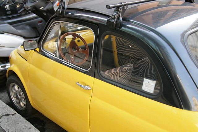 Yellow Fiat 500 The Fiat 500 cinquecento was produced from 1957 to 1975 