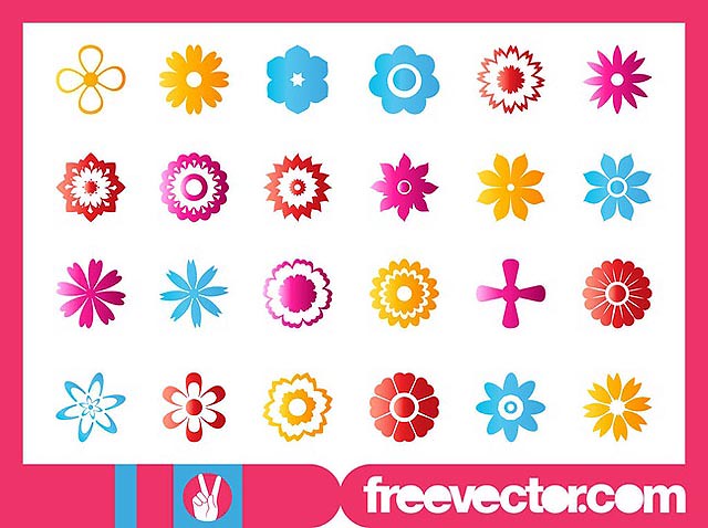 Flower Blossoms Icon Set fresh best free vector packs kits
