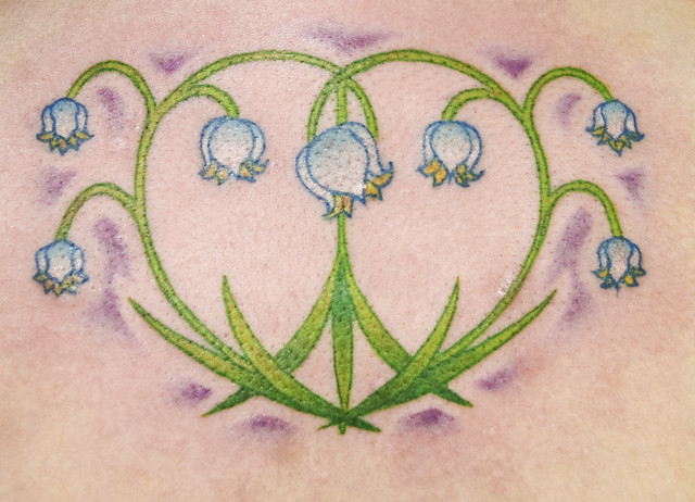 My 2nd Tattoo Heart Peace Sign composed of Lily of The Valley flowers