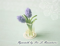 Dollhouse Miniature Flowers - Purple Hyacinth in 1/12 Scale