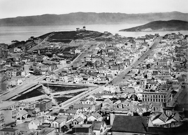 Telegraph Hill from Russian Hill c1870