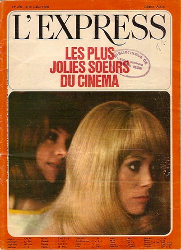 Françoise Dorléac Catherine Deneuve and Francoise Dorleac - L'Express (July 1966) boy shorts swimwear
