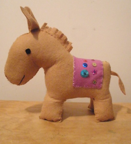 Hand Embroidered Donkey Olivia Made