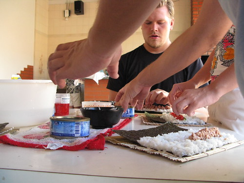 Learning how to make a sushi...