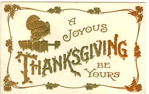 Vintage Thanksgiving Postcard by bulldoggrrl