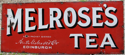 Melrose's Tea - enamel advertising sign, c1910