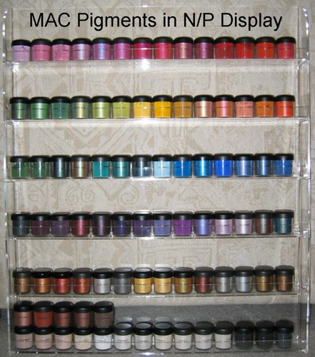 MAC Pigments in a Nail Polish Wall Rack / Display