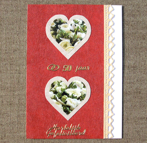 Handmade card congratulations for 50th wedding anniversary 