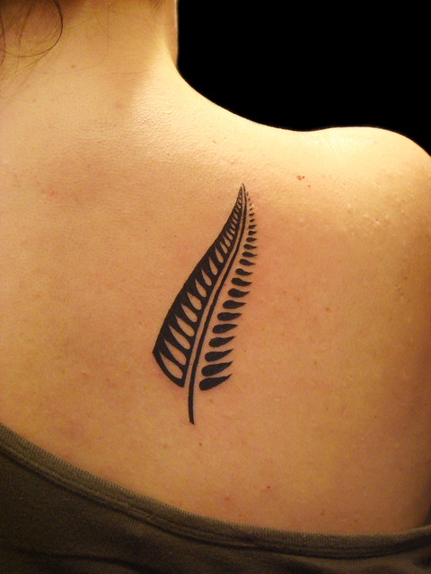 New Zealand fern leaf tattoo by Miguel Angel tattoo