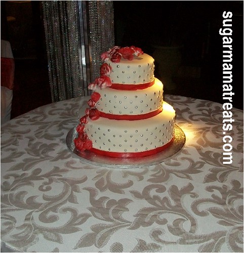 Red and Silver Wedding Cake