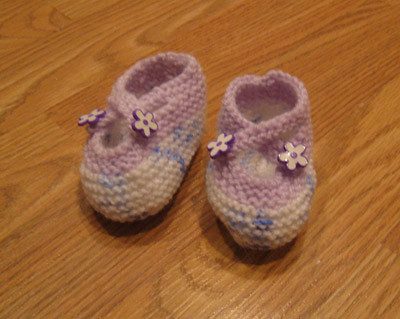 Baby botties with flower buttons