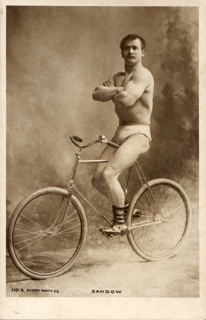 Strongman Eugen Sandow circa 1900 Scanned real photo postcard