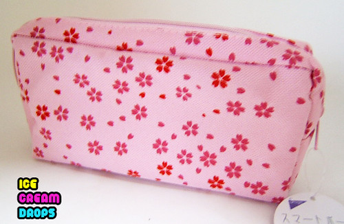 Cherry Blossom flower sakura pink pencil case pouch bagJapanese kawaii cute