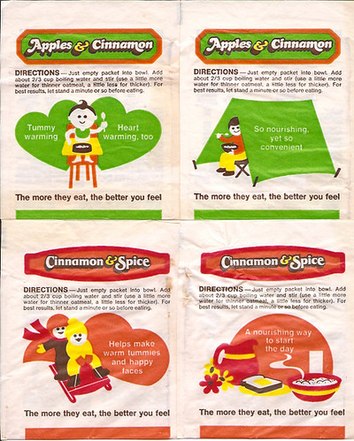 1978 Instant Quaker Oatmeal Flavor Variety Packs A