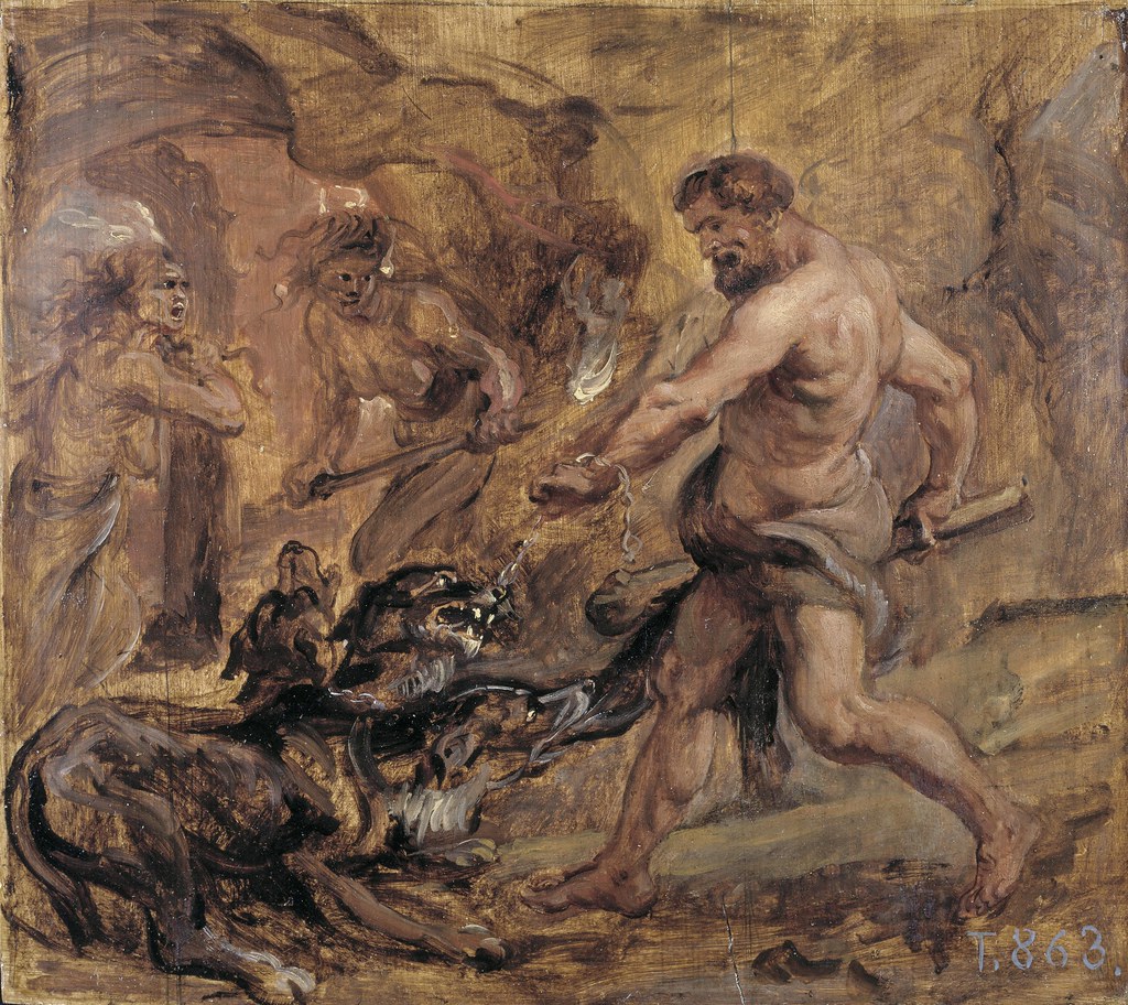 Rubens: Hercules taming Cerberus (or Kerberos)