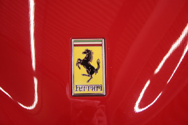 20090720 3657 Ferrari badge on red Details of a red Ferrari F50 sports car
