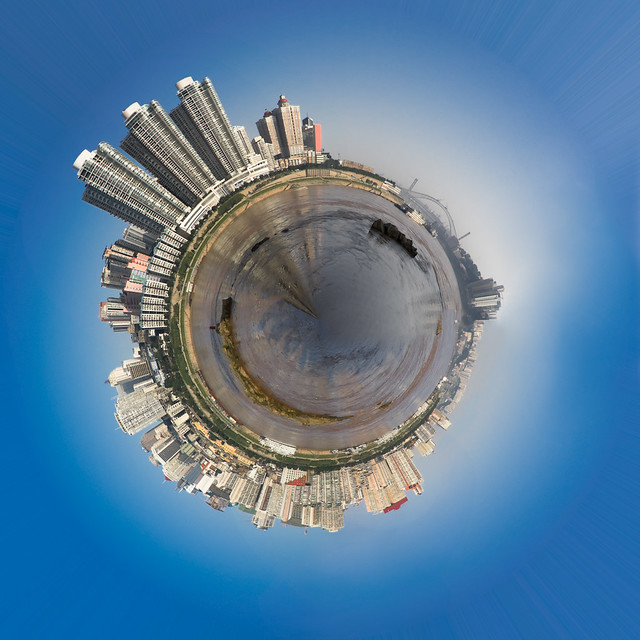 Modern City panorama globe