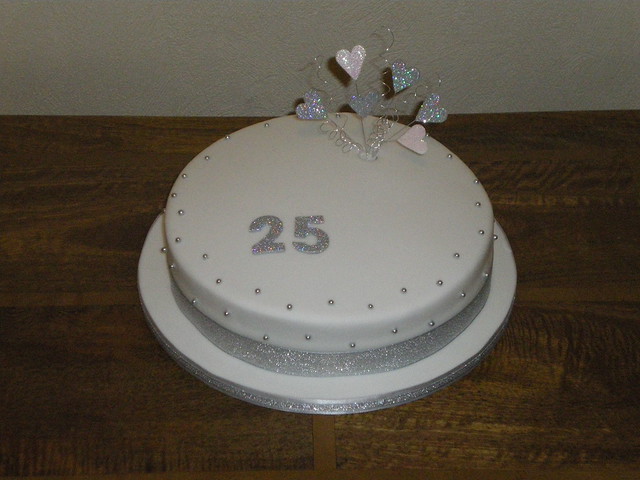 25th Wedding Anniversary cake 10inch sponge with jam and buttercream
