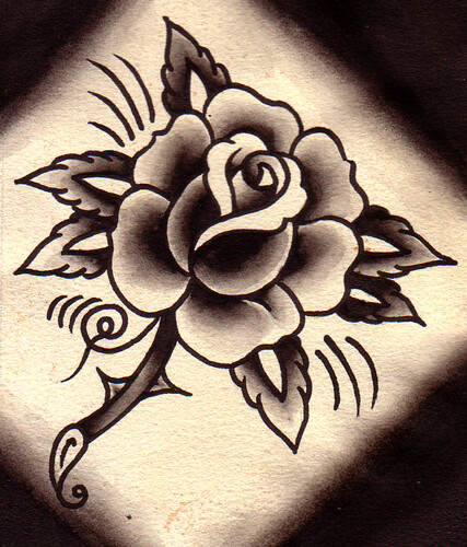 Rose Tattoo Flash Lotsa black