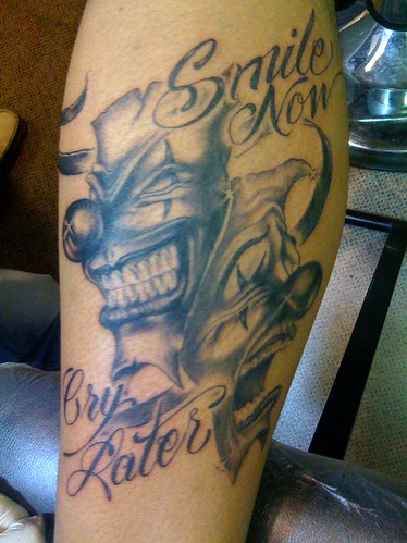 Check out these tattoo artists images Smile now Cry later