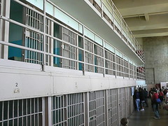 Prison corridor with cells inside Alcatraz main building san francisco califfornia