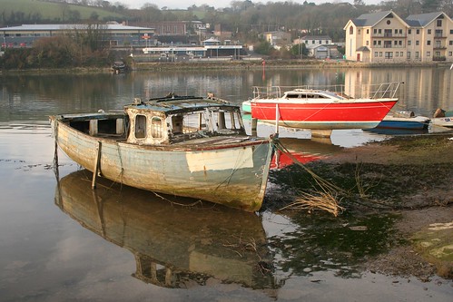 Abandoned Boat, Truro River by Stocker Images