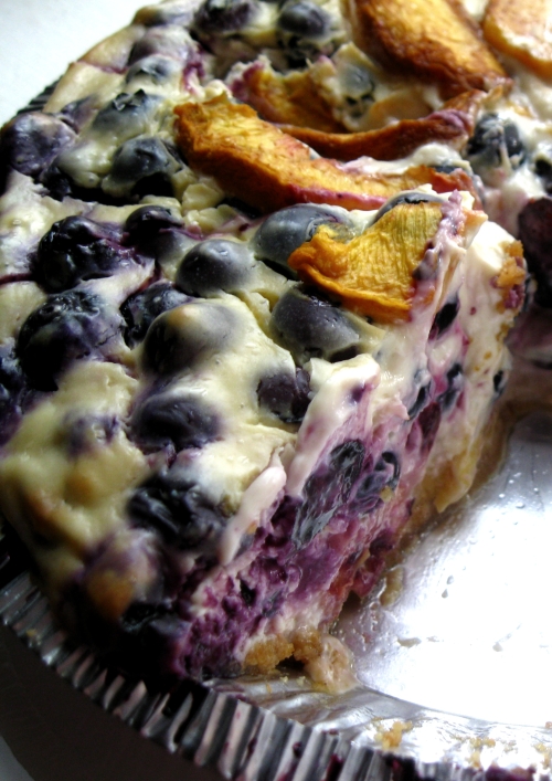 Blueberry and Peach Cheesecake