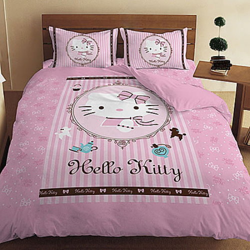 HELLO KITTY LADY DOUBLE BED PILLOWCASES & BEDSHEET SET @ SGD79.90 ...