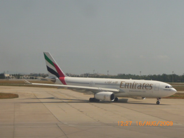 An Emirates Airbus A330 at Carthage Airport, Tunis