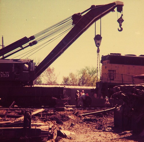 Chicago & NorthWestern Railroad freight train wreck. Geneva Illinois. April 1976. by Eddie from Chicago