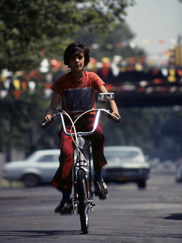 John on Banana Seat Bicycle 1977 Brooklyn 70s Kodachrome