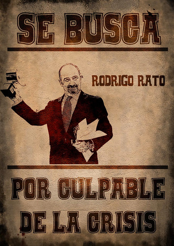 Ricercato Rodrigo Rato, colpevole della crisi e saccheggiatore di Bankia. Immagine: Antonio Marín Segovia.
