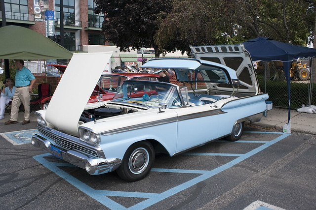 Another view of the 1959 Ford Fairlane Galaxie 500 this time with the sun 