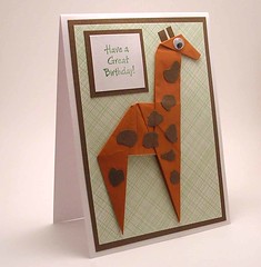 Origami Giraffe Birthday Card