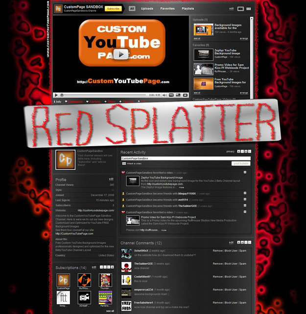 Red Splatter YouTube Background Image DOWNLOAD IT NOW CLICK HERE
