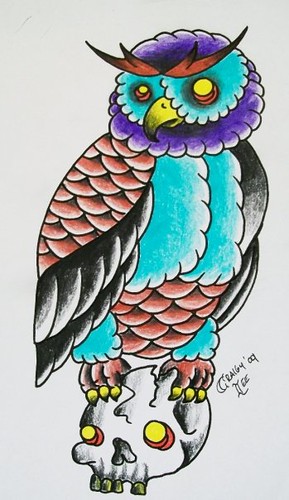 old school owl tattoo design wwwcraigyleecom copyright craigy lee