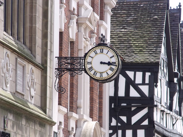 Bore Street, Lichfield - Guildhall / Donegal House / Tudor Cafe - clock