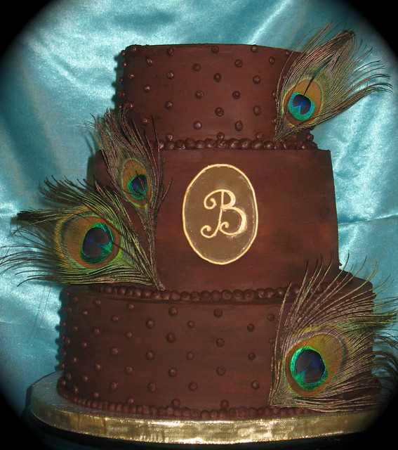 Peacock wedding cake