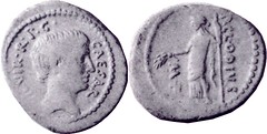 RRC 494/19 Denarius Octavian Ceres standing