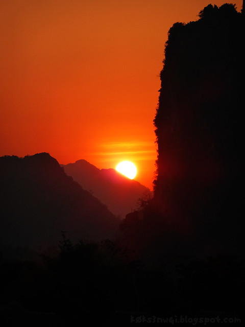 Vang Vieng Sunset from Guest House