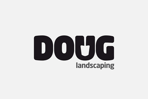 Doug Landscaping Negative Space Logo Design